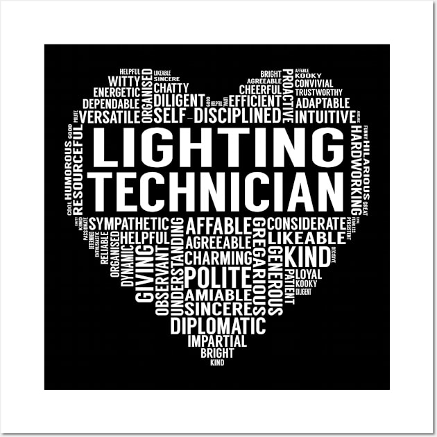 Lighting Technician Heart Wall Art by LotusTee